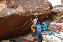 Bouldering in Hueco Tanks on 01/27/2020 with Blue Lizard Climbing and Yoga

Filename: SRM_20200127_1238261.jpg
Aperture: f/6.3
Shutter Speed: 1/250
Body: Canon EOS-1D Mark II
Lens: Canon EF 16-35mm f/2.8 L