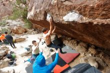 Bouldering in Hueco Tanks on 01/27/2020 with Blue Lizard Climbing and Yoga

Filename: SRM_20200127_1255401.jpg
Aperture: f/8.0
Shutter Speed: 1/250
Body: Canon EOS-1D Mark II
Lens: Canon EF 16-35mm f/2.8 L