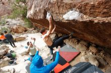 Bouldering in Hueco Tanks on 01/27/2020 with Blue Lizard Climbing and Yoga

Filename: SRM_20200127_1255410.jpg
Aperture: f/8.0
Shutter Speed: 1/250
Body: Canon EOS-1D Mark II
Lens: Canon EF 16-35mm f/2.8 L