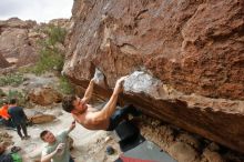 Bouldering in Hueco Tanks on 01/27/2020 with Blue Lizard Climbing and Yoga

Filename: SRM_20200127_1255530.jpg
Aperture: f/11.0
Shutter Speed: 1/250
Body: Canon EOS-1D Mark II
Lens: Canon EF 16-35mm f/2.8 L