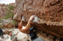 Bouldering in Hueco Tanks on 01/27/2020 with Blue Lizard Climbing and Yoga

Filename: SRM_20200127_1255570.jpg
Aperture: f/11.0
Shutter Speed: 1/250
Body: Canon EOS-1D Mark II
Lens: Canon EF 16-35mm f/2.8 L