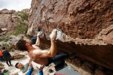 Bouldering in Hueco Tanks on 01/27/2020 with Blue Lizard Climbing and Yoga

Filename: SRM_20200127_1256050.jpg
Aperture: f/8.0
Shutter Speed: 1/500
Body: Canon EOS-1D Mark II
Lens: Canon EF 16-35mm f/2.8 L