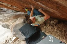 Bouldering in Hueco Tanks on 01/27/2020 with Blue Lizard Climbing and Yoga

Filename: SRM_20200127_1306390.jpg
Aperture: f/4.0
Shutter Speed: 1/500
Body: Canon EOS-1D Mark II
Lens: Canon EF 50mm f/1.8 II