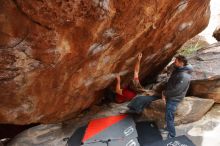 Bouldering in Hueco Tanks on 01/27/2020 with Blue Lizard Climbing and Yoga

Filename: SRM_20200127_1323130.jpg
Aperture: f/4.0
Shutter Speed: 1/320
Body: Canon EOS-1D Mark II
Lens: Canon EF 16-35mm f/2.8 L