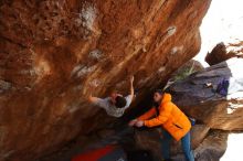 Bouldering in Hueco Tanks on 01/27/2020 with Blue Lizard Climbing and Yoga

Filename: SRM_20200127_1330590.jpg
Aperture: f/5.6
Shutter Speed: 1/320
Body: Canon EOS-1D Mark II
Lens: Canon EF 16-35mm f/2.8 L