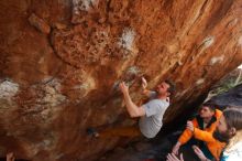 Bouldering in Hueco Tanks on 01/27/2020 with Blue Lizard Climbing and Yoga

Filename: SRM_20200127_1331080.jpg
Aperture: f/5.0
Shutter Speed: 1/320
Body: Canon EOS-1D Mark II
Lens: Canon EF 16-35mm f/2.8 L