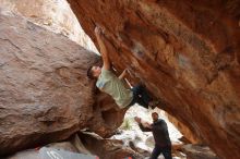 Bouldering in Hueco Tanks on 01/27/2020 with Blue Lizard Climbing and Yoga

Filename: SRM_20200127_1411530.jpg
Aperture: f/6.3
Shutter Speed: 1/250
Body: Canon EOS-1D Mark II
Lens: Canon EF 16-35mm f/2.8 L