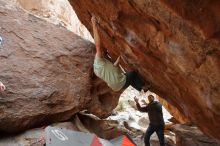 Bouldering in Hueco Tanks on 01/27/2020 with Blue Lizard Climbing and Yoga

Filename: SRM_20200127_1411550.jpg
Aperture: f/6.3
Shutter Speed: 1/250
Body: Canon EOS-1D Mark II
Lens: Canon EF 16-35mm f/2.8 L