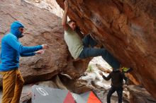 Bouldering in Hueco Tanks on 01/27/2020 with Blue Lizard Climbing and Yoga

Filename: SRM_20200127_1412020.jpg
Aperture: f/6.3
Shutter Speed: 1/250
Body: Canon EOS-1D Mark II
Lens: Canon EF 16-35mm f/2.8 L