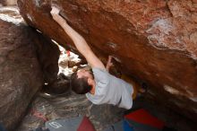 Bouldering in Hueco Tanks on 01/27/2020 with Blue Lizard Climbing and Yoga

Filename: SRM_20200127_1426091.jpg
Aperture: f/9.0
Shutter Speed: 1/250
Body: Canon EOS-1D Mark II
Lens: Canon EF 16-35mm f/2.8 L