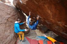 Bouldering in Hueco Tanks on 01/27/2020 with Blue Lizard Climbing and Yoga

Filename: SRM_20200127_1434220.jpg
Aperture: f/5.0
Shutter Speed: 1/250
Body: Canon EOS-1D Mark II
Lens: Canon EF 16-35mm f/2.8 L