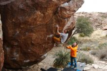 Bouldering in Hueco Tanks on 01/27/2020 with Blue Lizard Climbing and Yoga

Filename: SRM_20200127_1501000.jpg
Aperture: f/6.3
Shutter Speed: 1/250
Body: Canon EOS-1D Mark II
Lens: Canon EF 16-35mm f/2.8 L