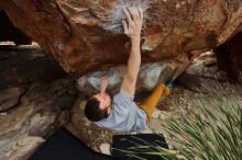 Bouldering in Hueco Tanks on 01/27/2020 with Blue Lizard Climbing and Yoga

Filename: SRM_20200127_1507230.jpg
Aperture: f/7.1
Shutter Speed: 1/250
Body: Canon EOS-1D Mark II
Lens: Canon EF 16-35mm f/2.8 L