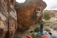 Bouldering in Hueco Tanks on 01/27/2020 with Blue Lizard Climbing and Yoga

Filename: SRM_20200127_1511130.jpg
Aperture: f/7.1
Shutter Speed: 1/250
Body: Canon EOS-1D Mark II
Lens: Canon EF 16-35mm f/2.8 L