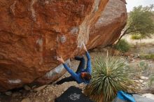 Bouldering in Hueco Tanks on 01/27/2020 with Blue Lizard Climbing and Yoga

Filename: SRM_20200127_1512311.jpg
Aperture: f/5.6
Shutter Speed: 1/250
Body: Canon EOS-1D Mark II
Lens: Canon EF 16-35mm f/2.8 L