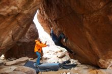 Bouldering in Hueco Tanks on 01/27/2020 with Blue Lizard Climbing and Yoga

Filename: SRM_20200127_1523190.jpg
Aperture: f/2.8
Shutter Speed: 1/160
Body: Canon EOS-1D Mark II
Lens: Canon EF 16-35mm f/2.8 L