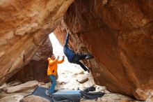 Bouldering in Hueco Tanks on 01/27/2020 with Blue Lizard Climbing and Yoga

Filename: SRM_20200127_1523290.jpg
Aperture: f/2.8
Shutter Speed: 1/250
Body: Canon EOS-1D Mark II
Lens: Canon EF 16-35mm f/2.8 L