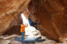 Bouldering in Hueco Tanks on 01/27/2020 with Blue Lizard Climbing and Yoga

Filename: SRM_20200127_1523310.jpg
Aperture: f/2.8
Shutter Speed: 1/250
Body: Canon EOS-1D Mark II
Lens: Canon EF 16-35mm f/2.8 L