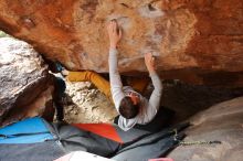 Bouldering in Hueco Tanks on 01/27/2020 with Blue Lizard Climbing and Yoga

Filename: SRM_20200127_1557270.jpg
Aperture: f/4.0
Shutter Speed: 1/320
Body: Canon EOS-1D Mark II
Lens: Canon EF 16-35mm f/2.8 L