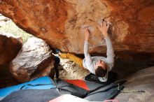 Bouldering in Hueco Tanks on 01/27/2020 with Blue Lizard Climbing and Yoga

Filename: SRM_20200127_1557310.jpg
Aperture: f/4.0
Shutter Speed: 1/320
Body: Canon EOS-1D Mark II
Lens: Canon EF 16-35mm f/2.8 L