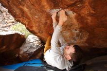 Bouldering in Hueco Tanks on 01/27/2020 with Blue Lizard Climbing and Yoga

Filename: SRM_20200127_1557501.jpg
Aperture: f/5.6
Shutter Speed: 1/320
Body: Canon EOS-1D Mark II
Lens: Canon EF 16-35mm f/2.8 L