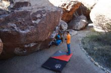 Bouldering in Hueco Tanks on 01/29/2020 with Blue Lizard Climbing and Yoga

Filename: SRM_20200129_1118080.jpg
Aperture: f/8.0
Shutter Speed: 1/250
Body: Canon EOS-1D Mark II
Lens: Canon EF 16-35mm f/2.8 L