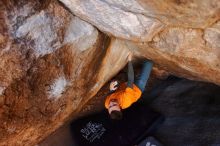 Bouldering in Hueco Tanks on 01/29/2020 with Blue Lizard Climbing and Yoga

Filename: SRM_20200129_1146540.jpg
Aperture: f/4.0
Shutter Speed: 1/250
Body: Canon EOS-1D Mark II
Lens: Canon EF 16-35mm f/2.8 L