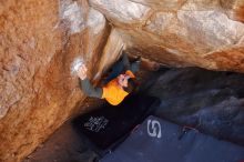 Bouldering in Hueco Tanks on 01/29/2020 with Blue Lizard Climbing and Yoga

Filename: SRM_20200129_1147030.jpg
Aperture: f/4.0
Shutter Speed: 1/250
Body: Canon EOS-1D Mark II
Lens: Canon EF 16-35mm f/2.8 L