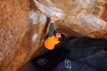 Bouldering in Hueco Tanks on 01/29/2020 with Blue Lizard Climbing and Yoga

Filename: SRM_20200129_1147040.jpg
Aperture: f/5.0
Shutter Speed: 1/250
Body: Canon EOS-1D Mark II
Lens: Canon EF 16-35mm f/2.8 L