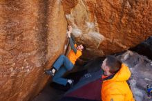 Bouldering in Hueco Tanks on 01/29/2020 with Blue Lizard Climbing and Yoga

Filename: SRM_20200129_1150480.jpg
Aperture: f/5.6
Shutter Speed: 1/250
Body: Canon EOS-1D Mark II
Lens: Canon EF 16-35mm f/2.8 L