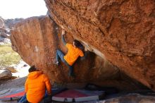 Bouldering in Hueco Tanks on 01/29/2020 with Blue Lizard Climbing and Yoga

Filename: SRM_20200129_1152130.jpg
Aperture: f/7.1
Shutter Speed: 1/250
Body: Canon EOS-1D Mark II
Lens: Canon EF 16-35mm f/2.8 L