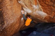 Bouldering in Hueco Tanks on 01/29/2020 with Blue Lizard Climbing and Yoga

Filename: SRM_20200129_1157430.jpg
Aperture: f/5.6
Shutter Speed: 1/250
Body: Canon EOS-1D Mark II
Lens: Canon EF 16-35mm f/2.8 L