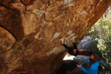 Bouldering in Hueco Tanks on 01/29/2020 with Blue Lizard Climbing and Yoga

Filename: SRM_20200129_1204380.jpg
Aperture: f/5.6
Shutter Speed: 1/250
Body: Canon EOS-1D Mark II
Lens: Canon EF 16-35mm f/2.8 L