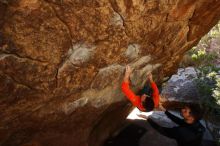 Bouldering in Hueco Tanks on 01/29/2020 with Blue Lizard Climbing and Yoga

Filename: SRM_20200129_1208530.jpg
Aperture: f/5.6
Shutter Speed: 1/250
Body: Canon EOS-1D Mark II
Lens: Canon EF 16-35mm f/2.8 L