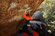 Bouldering in Hueco Tanks on 01/29/2020 with Blue Lizard Climbing and Yoga

Filename: SRM_20200129_1211310.jpg
Aperture: f/5.0
Shutter Speed: 1/250
Body: Canon EOS-1D Mark II
Lens: Canon EF 16-35mm f/2.8 L