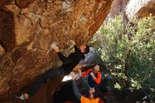 Bouldering in Hueco Tanks on 01/29/2020 with Blue Lizard Climbing and Yoga

Filename: SRM_20200129_1212470.jpg
Aperture: f/5.6
Shutter Speed: 1/250
Body: Canon EOS-1D Mark II
Lens: Canon EF 16-35mm f/2.8 L