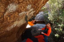 Bouldering in Hueco Tanks on 01/29/2020 with Blue Lizard Climbing and Yoga

Filename: SRM_20200129_1214320.jpg
Aperture: f/5.0
Shutter Speed: 1/250
Body: Canon EOS-1D Mark II
Lens: Canon EF 16-35mm f/2.8 L