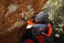 Bouldering in Hueco Tanks on 01/29/2020 with Blue Lizard Climbing and Yoga

Filename: SRM_20200129_1214330.jpg
Aperture: f/5.0
Shutter Speed: 1/250
Body: Canon EOS-1D Mark II
Lens: Canon EF 16-35mm f/2.8 L