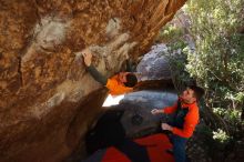 Bouldering in Hueco Tanks on 01/29/2020 with Blue Lizard Climbing and Yoga

Filename: SRM_20200129_1214331.jpg
Aperture: f/5.0
Shutter Speed: 1/250
Body: Canon EOS-1D Mark II
Lens: Canon EF 16-35mm f/2.8 L