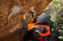 Bouldering in Hueco Tanks on 01/29/2020 with Blue Lizard Climbing and Yoga

Filename: SRM_20200129_1214430.jpg
Aperture: f/5.0
Shutter Speed: 1/250
Body: Canon EOS-1D Mark II
Lens: Canon EF 16-35mm f/2.8 L