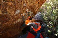 Bouldering in Hueco Tanks on 01/29/2020 with Blue Lizard Climbing and Yoga

Filename: SRM_20200129_1221410.jpg
Aperture: f/5.0
Shutter Speed: 1/250
Body: Canon EOS-1D Mark II
Lens: Canon EF 16-35mm f/2.8 L