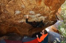 Bouldering in Hueco Tanks on 01/29/2020 with Blue Lizard Climbing and Yoga

Filename: SRM_20200129_1226300.jpg
Aperture: f/4.5
Shutter Speed: 1/250
Body: Canon EOS-1D Mark II
Lens: Canon EF 16-35mm f/2.8 L