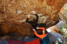 Bouldering in Hueco Tanks on 01/29/2020 with Blue Lizard Climbing and Yoga

Filename: SRM_20200129_1226320.jpg
Aperture: f/4.0
Shutter Speed: 1/250
Body: Canon EOS-1D Mark II
Lens: Canon EF 16-35mm f/2.8 L