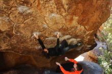 Bouldering in Hueco Tanks on 01/29/2020 with Blue Lizard Climbing and Yoga

Filename: SRM_20200129_1228180.jpg
Aperture: f/5.0
Shutter Speed: 1/250
Body: Canon EOS-1D Mark II
Lens: Canon EF 16-35mm f/2.8 L