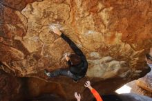 Bouldering in Hueco Tanks on 01/29/2020 with Blue Lizard Climbing and Yoga

Filename: SRM_20200129_1228241.jpg
Aperture: f/5.0
Shutter Speed: 1/250
Body: Canon EOS-1D Mark II
Lens: Canon EF 16-35mm f/2.8 L