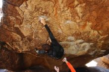 Bouldering in Hueco Tanks on 01/29/2020 with Blue Lizard Climbing and Yoga

Filename: SRM_20200129_1228250.jpg
Aperture: f/5.0
Shutter Speed: 1/250
Body: Canon EOS-1D Mark II
Lens: Canon EF 16-35mm f/2.8 L