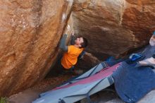 Bouldering in Hueco Tanks on 01/29/2020 with Blue Lizard Climbing and Yoga

Filename: SRM_20200129_1249550.jpg
Aperture: f/3.5
Shutter Speed: 1/250
Body: Canon EOS-1D Mark II
Lens: Canon EF 50mm f/1.8 II