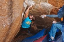 Bouldering in Hueco Tanks on 01/29/2020 with Blue Lizard Climbing and Yoga

Filename: SRM_20200129_1253160.jpg
Aperture: f/3.5
Shutter Speed: 1/250
Body: Canon EOS-1D Mark II
Lens: Canon EF 50mm f/1.8 II