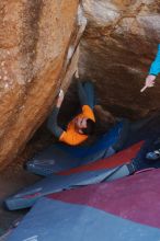 Bouldering in Hueco Tanks on 01/29/2020 with Blue Lizard Climbing and Yoga

Filename: SRM_20200129_1255470.jpg
Aperture: f/4.0
Shutter Speed: 1/250
Body: Canon EOS-1D Mark II
Lens: Canon EF 50mm f/1.8 II