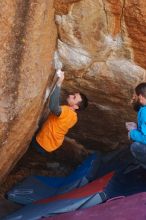 Bouldering in Hueco Tanks on 01/29/2020 with Blue Lizard Climbing and Yoga

Filename: SRM_20200129_1255540.jpg
Aperture: f/4.0
Shutter Speed: 1/250
Body: Canon EOS-1D Mark II
Lens: Canon EF 50mm f/1.8 II